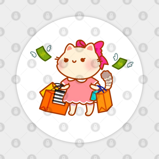 Retail Therapy Cat Shopping Magnet by vooolatility